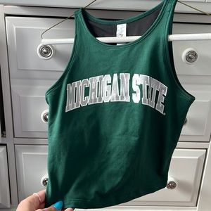 Michigan state crop top with built in bra